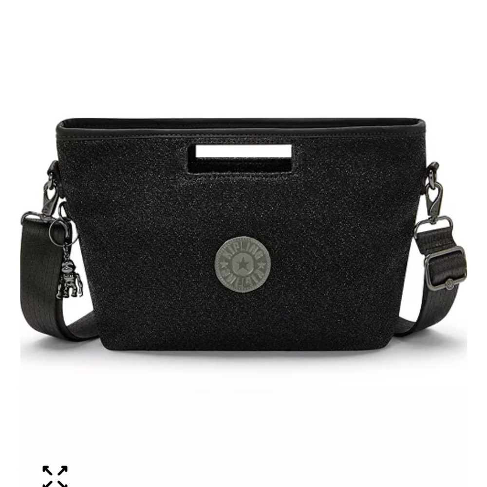 Kipling black shimmer crossbody purse